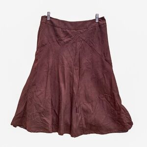 East 5th Solid Chocolate Brown Midi Boho Gypsy Cottagecore Lined Skirt Size 14